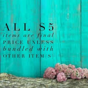 $5 items are FINAL PRICE